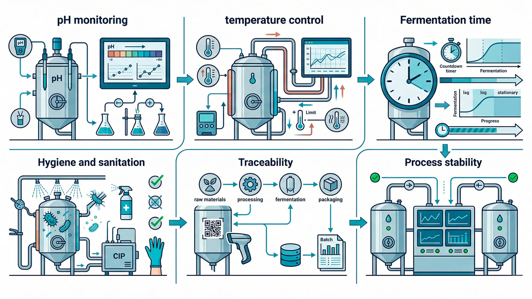 infographic of industrial fermentation processes